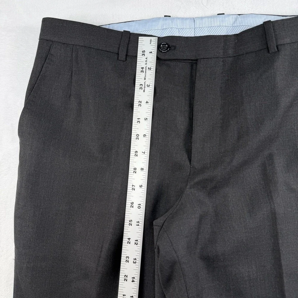 Michael Andrews BESPOKE Holland Sherry Suit 42LT 36x33 Charcoal Surgeon Cuffs